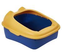 NESPIQ Maison De Toilette pour Chat Bac À Litière pour Chaton Robuste Semi-fermé Confortable pour Toilettes pour Chats D'intérieur Bac À Litière Chat(Blue,30x40x20 cm)