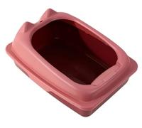 NESPIQ Maison De Toilette pour Chat Bac À Litière pour Chaton Robuste Semi-fermé Confortable pour Toilettes pour Chats D'intérieur Bac À Litière Chat(Rosa,34x43x20 cm)