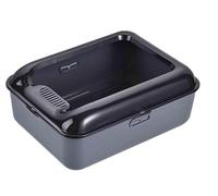 NESPIQ Maison De Toilette pour Chat Bac À Litière Semi-fermé Ouvert, Amovible Et Facile À Nettoyer avec Pelle pour Chats Et Petits Chiens Bac À Litière Chat(Grey,50x38x22cm)