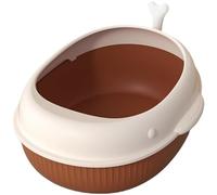 NESPIQ Maison De Toilette pour Chat Bacs À Litière Anti-éclaboussures Épaissis Et Élargis Bac À Litière Amovible Double Couche pour Chat Bac À Litière Chat(Oranje)