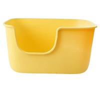 NESPIQ Maison De Toilette pour Chat Bacs À Litière pour Animaux De Compagnie avec Côtés Hauts Pot Toilette Chat Petits Chiens Bassin Grand Bassin À Litière pour Chat Bac À Litière Chat(Yellow)