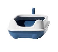 NESPIQ Maison De Toilette pour Chat Bacs À Litière pour Chats D'intérieur, Bacs À Litière pour Chaton, Bac À Litière pour Chat, Bac À Litière À Entrée Basse Bac À Litière Chat(Blue)