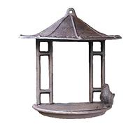 NESPIQ Mangeoire À Oiseaux Extérieur Jardin Forme De Maison Fixée Au Mur De Jardin À La Maison De Mangeoire À Oiseaux De Dôme Conique De Fer Appropriée Au Jardin pour Terrasse