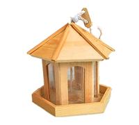 NESPIQ Mangeoire À Oiseaux Extérieur Jardin Mangeoire À Oiseaux en Bois Décorée Mangeoire À Oiseaux Suspendue Plate-Forme D'observation pour L'alimentation des Oiseaux pour Terrasse