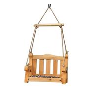 NESPIQ Mangeoire À Oiseaux Extérieur Jardin Mangeoire À Oiseaux en Bois Durable Suspendu Mangeoire À Oiseaux Sauvages Station Perche Banc De Jardin Swing Seat pour Terrasse(White)