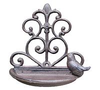 NESPIQ Mangeoire À Oiseaux Extérieur Jardin Mangeoire À Oiseaux en Fonte Rustique Ferme Maison Jardin Mural Métal Oiseau Figurine Maison Accents pour Terrasse