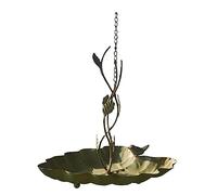 NESPIQ Mangeoire À Oiseaux Extérieur Jardin Mangeoire À Oiseaux Suspendue Rétro Feuille Statue Oiseau Plateau d'alimentation Vintage Fer Mangeoire À Oiseaux Jardin Extérieur pour Terrasse