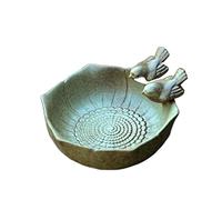 NESPIQ Mangeoire À Oiseaux Extérieur Jardin Station d'alimentation pour Oiseaux en Céramique De Forme Ronde avec Style Rétro en Forme D'oiseau pour Jardin Extérieur pour Terrasse