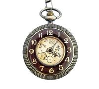 NESPIQ Montre de poche avec pendentif vintage en bois - Montre de poche mécanique pour homme - Accessoire de costume, a, A