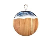 NESPIQ Planche à découper en bois avec poignée pour cuisine, restaurant, planche à découper décorative pour pizza, fromage, viande, fruits, viandes, légumes (25 x 32,5 cm)