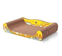 NESPIQ Planche À Gratter pour Chat Griffoir pour Chat Planche À Gratter pour Chat Lounge Tapis À Gratter Réversible pour Chat Carton Durable Tapis À Gratter pour Chat(60x32.5x12cm)