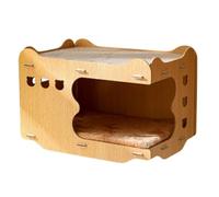 NESPIQ Planche À Gratter pour Chat Maison À Gratter for Chats D'intérieur, Maison en Bois avec Planche À Gratter, Lit, Meubles De Maison Tapis À Gratter pour Chat(A)