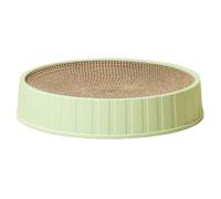 NESPIQ Planche À Gratter pour Chat Maison for Chat en Carton en Forme De Bol, Planche À Gratter for Chat, Papier Ondulé Rond Tapis À Gratter pour Chat(Grün)