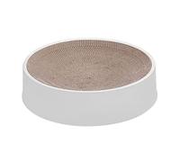 NESPIQ Planche À Gratter pour Chat Rond Chat Jouet Grattoir Meubles Protecteur Ondulé Griffe Planche Antidérapant Chaton Lit Canapé Ongles Grattoir Garde Rayure Tapis À Gratter pour Chat(White)