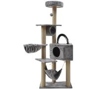 NESPIQ Tour À Chat Arbre À Chat avec Brosse D'auto-toilettage, Tour À Chat pour Chats D'intérieur avec Peluche Rembourrée Arbre À Chat Arbre À Grimper