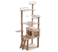NESPIQ Tour À Chat Arbre À Chat en Bois pour Chats D'intérieur, Tour À Chat Moderne avec Panier pour Grands Chats Arbre À Chat Arbre À Grimper