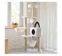 NESPIQ Tour À Chat Arbre À Chat en Sisal Griffoir Chaton Meubles en Peluche Condo Playhouse avec Jouets Suspendus Chats Centre D'activité Arbre À Chat Arbre À Grimper(White)