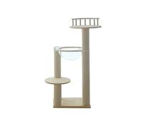 NESPIQ Tour À Chat Bois Massif Chat Escalade Cadre Chat Activité Arbre Tour Intérieur Chat Griffoir Moderne Chat Maison pour Jouer Repos Arbre À Chat Arbre À Grimper(C)
