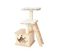 NESPIQ Tour À Chat Cadre d'escalade pour Chat Litière pour Chat Arbre À Chat en Bois Massif Cadre pour Chat Pin Chat Villa Jouet pour Chat Arbre À Chat Arbre À Grimper
