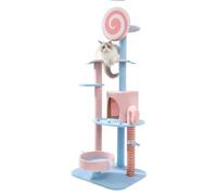 NESPIQ Tour À Chat Tour d'arbre À Chat en Bois Moderne pour Chats D'intérieur, Meubles d'escalade en Sisal, Poteaux À Gratter Arbre À Chat Arbre À Grimper
