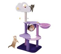 NESPIQ Tour À Chat Tour d'arbre À Chat, Jouets pour Chats D'intérieur, Arbre À Chat avec Poteau À Gratter Et Hamac Arbre À Chat Arbre À Grimper(60 * 48 * 128cm)