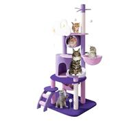 NESPIQ Tour À Chat Tour d'arbre À Chat, Jouets pour Chats D'intérieur, Arbre À Chat avec Poteau À Gratter Et Hamac Arbre À Chat Arbre À Grimper(60 * 48 * 165cm)