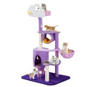 NESPIQ Tour À Chat Tour d'arbre À Chat, Jouets pour Chats D'intérieur, Arbre À Chat avec Poteau À Gratter Et Hamac Arbre À Chat Arbre À Grimper(60 * 48 * 150cm)
