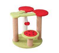 NESPIQ Tour À Chat Tour De Chat Mignonne Cerise avec Poteau À Gratter pour Chat, Perchoir Supérieur en Peluche D'intérieur, Boule Suspendue Arbre À Chat Arbre À Grimper