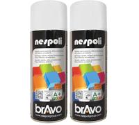 NESPOLI Aérosol peinture professionnelle blanc neige brillant 400 ml (Lot de 2)