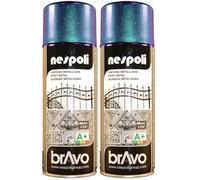 NESPOLI Aérosol peinture professionnelle effet métallisé bleu 400 ml (Lot de 2)