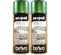 NESPOLI Aérosol peinture professionnelle effet métallisé vert 400 ml (Lot de 2)