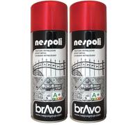NESPOLI Aérosol peinture professionnelle métallisé rouge 400 ml (Lot de 2)