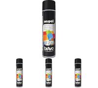 NESPOLI Aérosol peinture professionnelle noir mat 600 ml (Lot de 4)