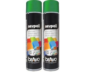 NESPOLI Aérosol peinture professionnelle vert jardin 600 ml, grand (Lot de 2)