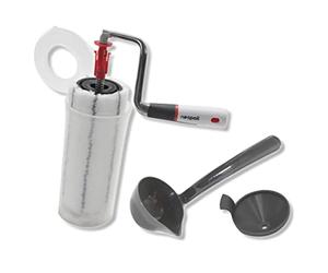 Nespoli NonStopMatic Système de Rouleau de Peinture 21 cm avec réservoir de Peinture intégré et mécanisme de déverrouillage Automatique Blanc/Gris