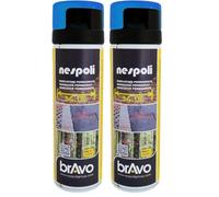 NESPOLI Peinture aérosol traceur de chantier bleu fluorescent 500 ml (Lot de 2)
