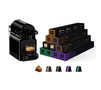 Nespresso - De'Longhi - Machine à Café Inissia Noir - Avec 100 Capsules | Bundle avec Cafetière à Dosette Compacte et 100 Capsules Aluminium - Espresso et Lungo - Arrêt Automatique Après 9 Minutes