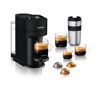 Nespresso De'Longhi Machine à Café Vertuo Next Noir Mat, Capsules café Vertuo seulement, Technologie Centrifusion, 5 Tailles de Tasses + Kit de Bienvenue, Design Moderne, Arrêt Automatique, ENV120.BM