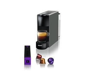 Nespresso Krups Machine à Café Essenza Mini Gris Intense, 19 Bars + Kit de Bienvenue, Design Compact, Expresso et Lungo, Arrêt Automatique, YY2911FD