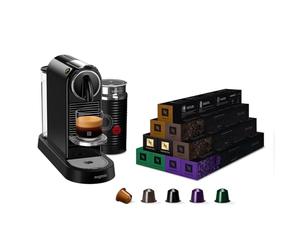 Nespresso - Magimix Citiz & Milk - Machine à Café Noir - Bundle 100Capsules | Bundle avec Cafetière et 100 Capsules Aluminium-Cappuccinos et Lattes-2 Tailles de Tasse-Arrêt automatique après 9 Minutes