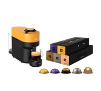 Nespresso Vertuo Pop Magimix - Machine à Café Jaune - Avec 50 Capsules | Bundle avec Cafetière Dosettes & 50 Capsules Aluminium - Crema Généreuse - Lattes Noirs ou Glacés - 5 Tailles de Tasses