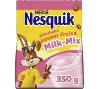 Nesquik - Chocolat en Poudre Saveur Fraise - Format 350g | Milkshake Fraise Maison en Quelques Secondes - Goût Unique NESQUIK - Idéal en Pause Gourmande avec du Lait Froid