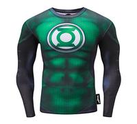 Nessfit Chemise de compression pour homme Superhéros Manches longues Couche de base Gym Course de fond Thermique Entraînement en salle Fitness Sous-vêtement de sport, L