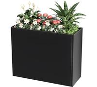 Nessxa Tall Metal Cube Planter for Outdoor Plants 36" L x 12" W x 26" H, Heavy Duty Steel Large Planter Box with Removable Insert Shelf, Modern Décor for Tall Plants, Trees, Flowers (Black)