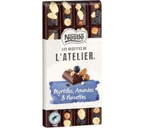 NEST. - Chocolat Noir Gourmand aux Myrtilles, Amandes & Noisettes Croquantes, Tablette 170g - Lot de 4 - vendu par Lot