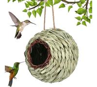 Nest des oiseaux sphériques - Globe de nidification artisanale, Hanging Bird House | Abri naturel pour pinsons et wrens, cabane à oiseaux de paille résistante, décoration de