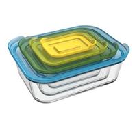 Nest Glass Storage - Lot de 4 Boîtes en Verre Empilables Multicolore,Transparent