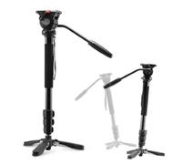 Nest NT-329M monopod vidéo avec base 3 pieds et tête panoramique 360°, hauteur 145 cm