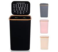 Nest Zest Panier à linge double de 100 l avec couvercle, 2 compartiments pour trier le lavage, panier à linge avec guide d'entretien et 2 sacs intérieurs amovibles, panier à vêtements sales avec