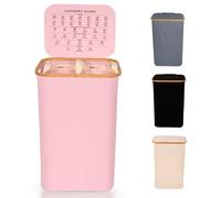 Nest Zest Panier à linge double de 100 l avec couvercle, 2 compartiments pour trier le lavage, panier à linge avec guide d'entretien et 2 sacs intérieurs amovibles, panier à vêtements sales avec